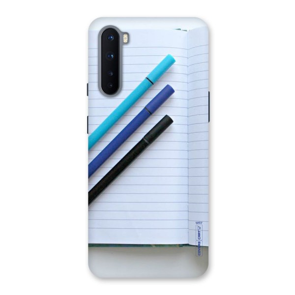 Notebook And Pens Back Case for OnePlus Nord
