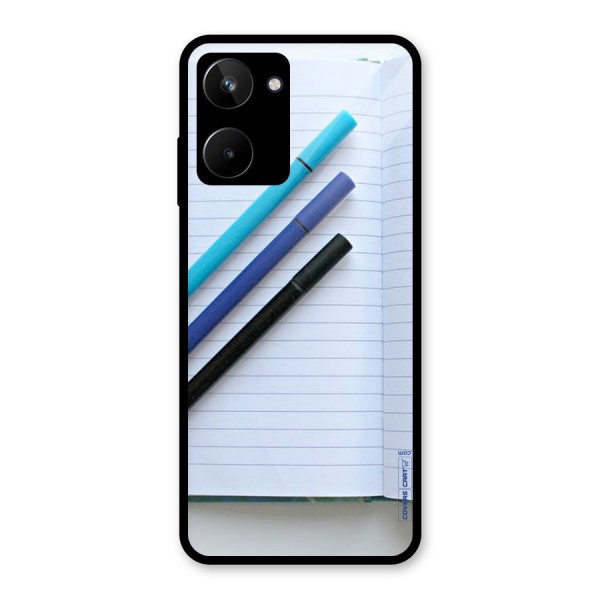 Notebook And Pens Glass Back Case for Realme 10