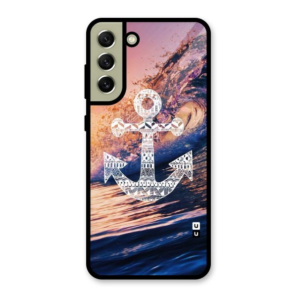 Ocean Anchor Wave Glass Back Case for Galaxy S21 FE 5G