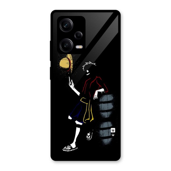 One Piece Luffy Style Glass Back Case for Redmi Note 12 Pro