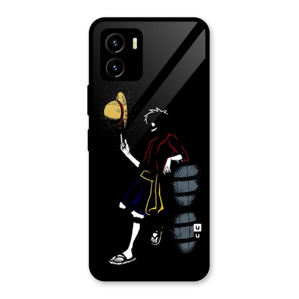 One Piece Luffy Style Glass Back Case for Vivo Y15s