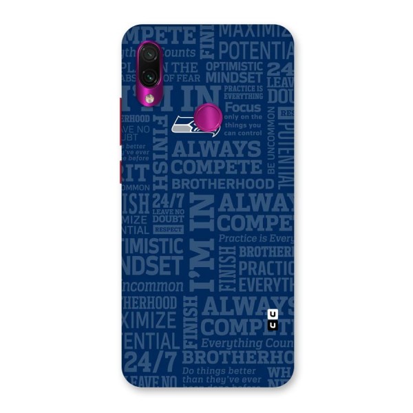 Optimistic Blue Back Case for Redmi Note 7 Pro