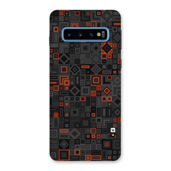 Orange Shapes Abstract Back Case for Galaxy S10