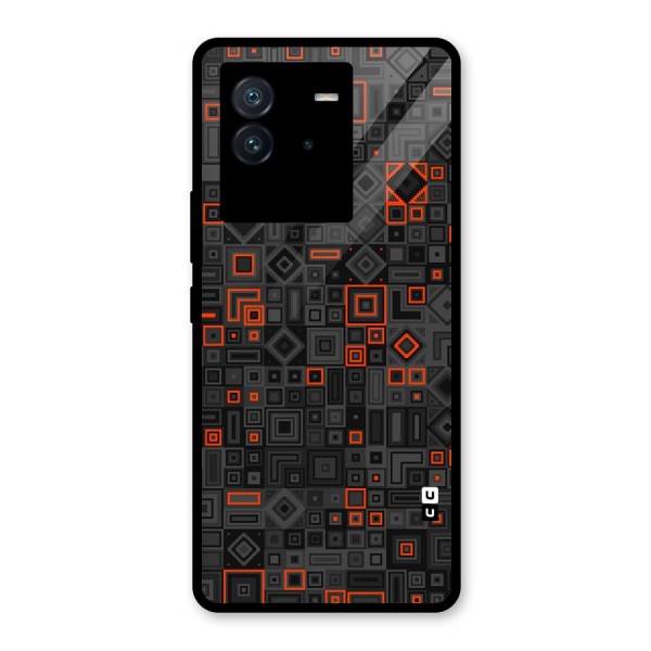 Orange Shapes Abstract Glass Back Case for Vivo iQOO Neo 6 5G