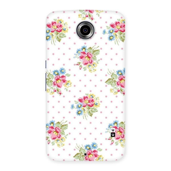 Painted Polka Floral Back Case for Nexsus 6
