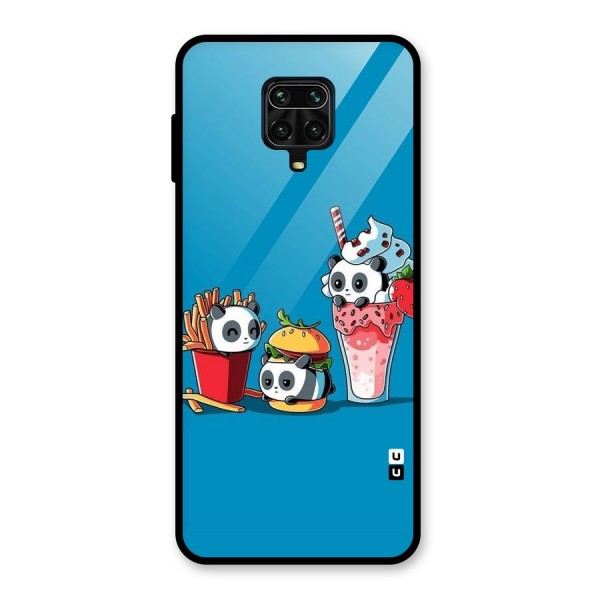 Panda Lazy Glass Back Case for Redmi Note 9 Pro