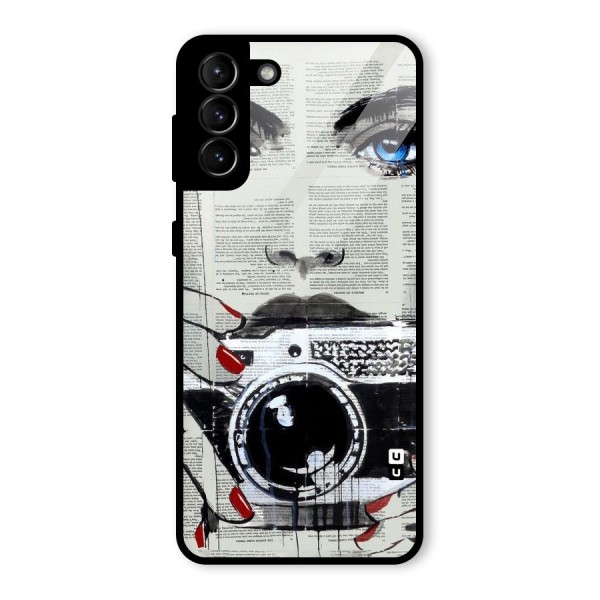 Paper Face Beauty Glass Back Case for Galaxy S21 Plus