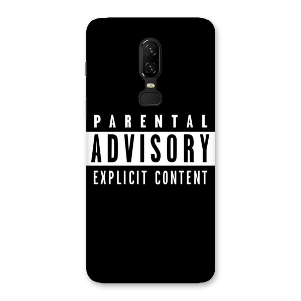 Parental Advisory Label Back Case for OnePlus 6