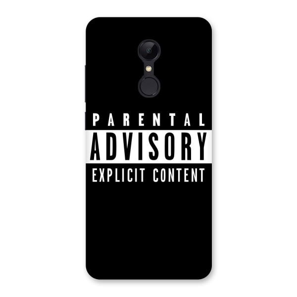 Parental Advisory Label Back Case for Redmi 5