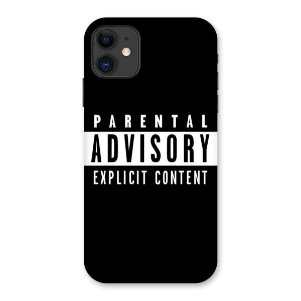 Parental Advisory Label Back Case for iPhone 11
