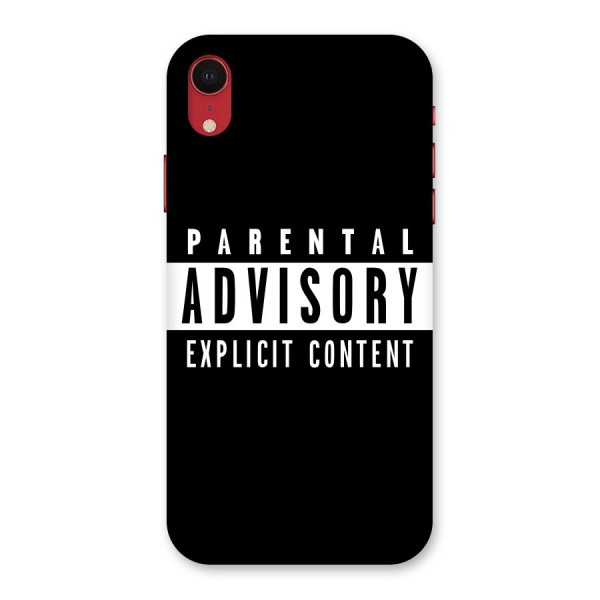 Parental Advisory Label Back Case for iPhone XR