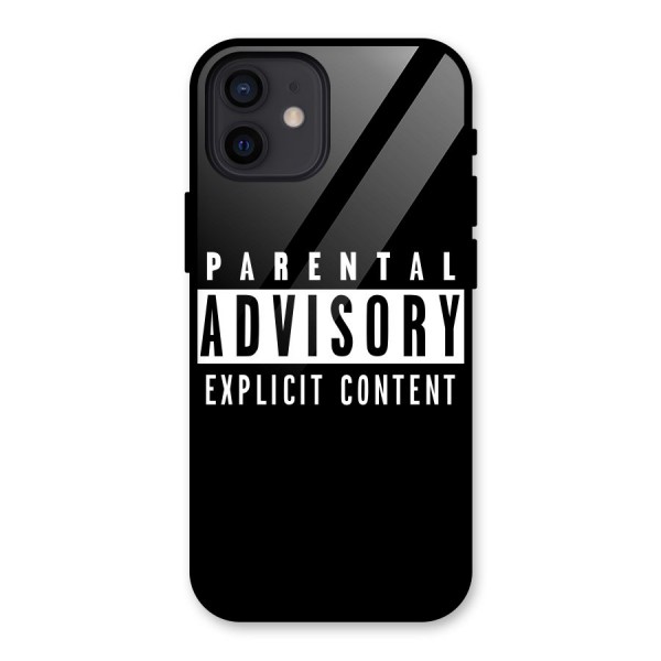 Parental Advisory Label Glass Back Case for iPhone 12