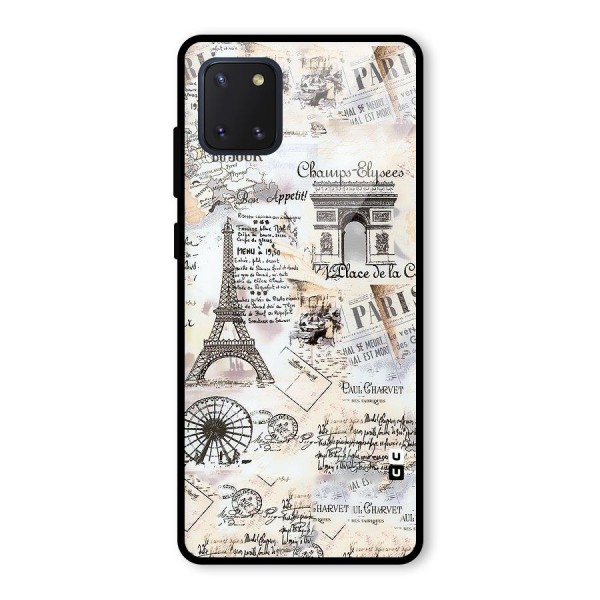 Paris Paper Glass Back Case for Galaxy Note 10 Lite
