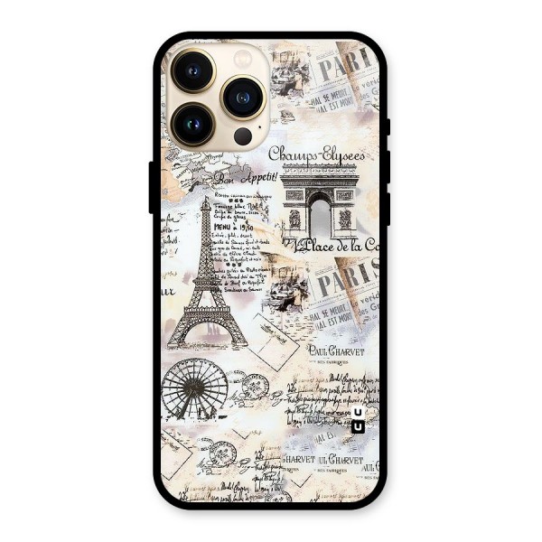 Paris Paper Glass Back Case for iPhone 13 Pro Max
