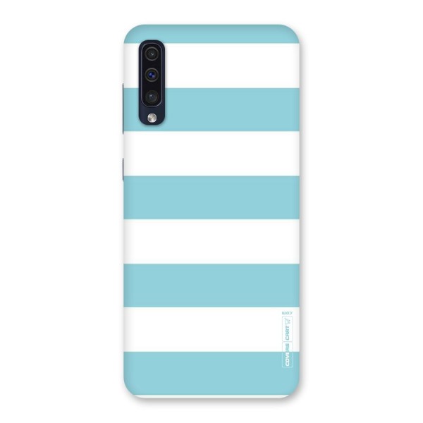 Pastel Blue White Stripes Back Case for Galaxy A50