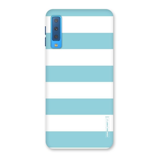 Pastel Blue White Stripes Back Case for Galaxy A7 (2018)