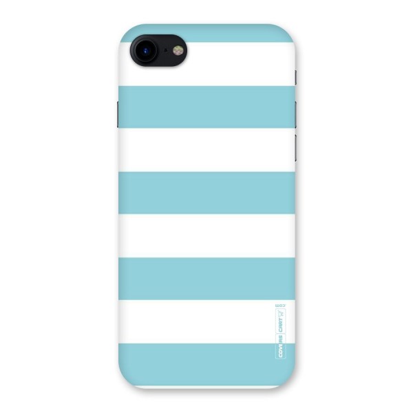 Pastel Blue White Stripes Back Case for iPhone SE 2020