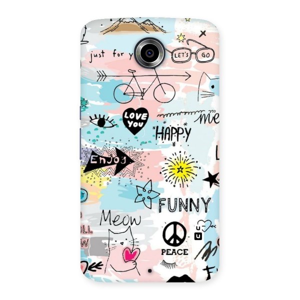 Peace And Funny Back Case for Nexsus 6
