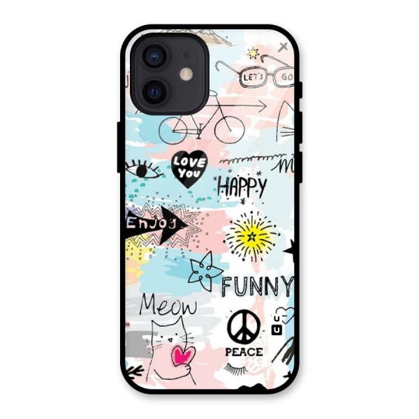 Peace And Funny Glass Back Case for iPhone 12