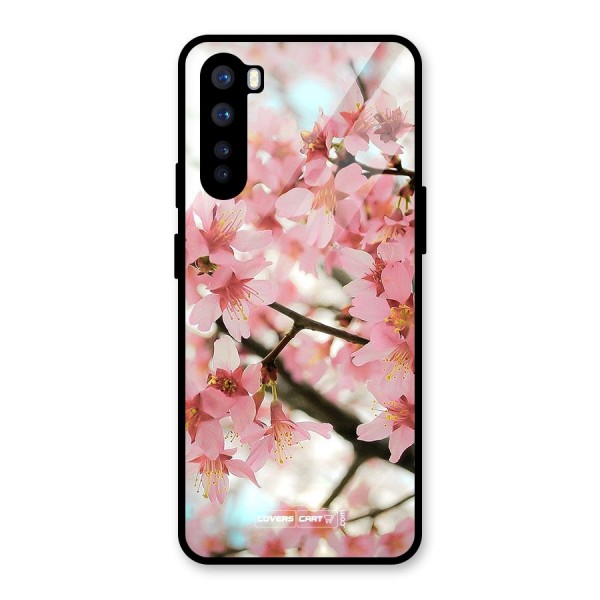 Peach Floral Glass Back Case for OnePlus Nord