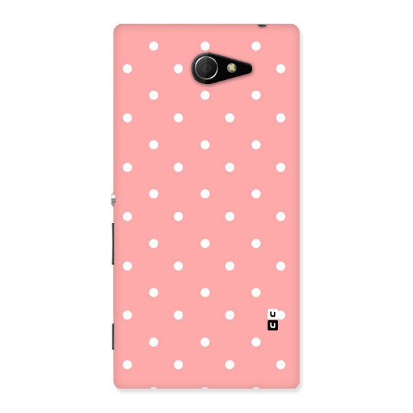 Peach Polka Pattern Back Case for Sony Xperia M2