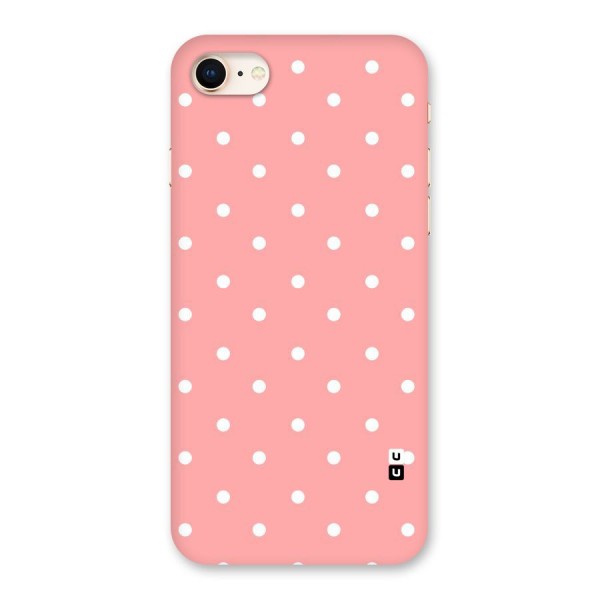 Peach Polka Pattern Back Case for iPhone 8
