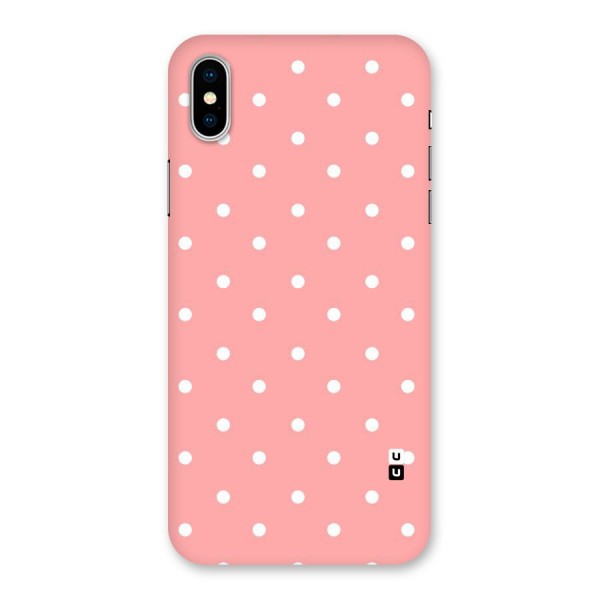 Peach Polka Pattern Back Case for iPhone X
