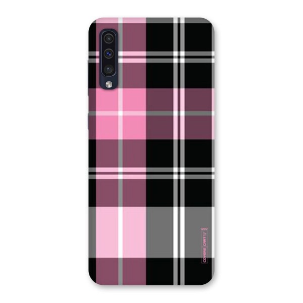 Pink Black Check Back Case for Galaxy A50