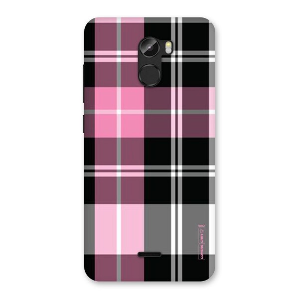 Pink Black Check Back Case for Gionee X1