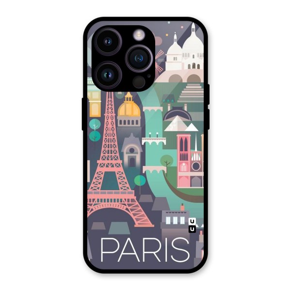 Pink Cute Tower Glass Back Case for iPhone 14 Pro