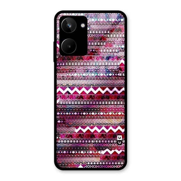 Pink Indie Pattern Glass Back Case for Realme 10