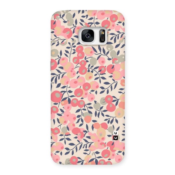 Pink Leaf Pattern Back Case for Galaxy S7 Edge