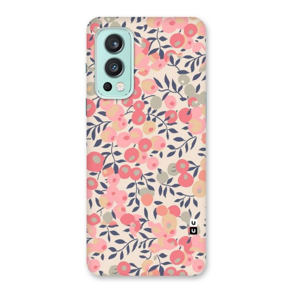 Pink Leaf Pattern Back Case for OnePlus Nord 2 5G