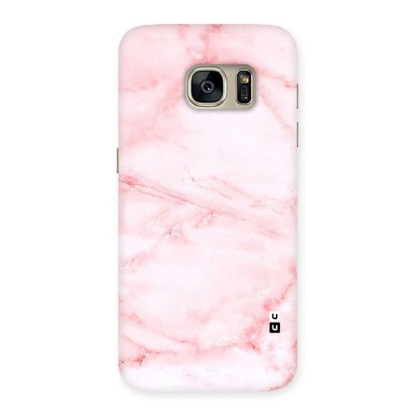 Pink Marble Print Back Case for Galaxy S7