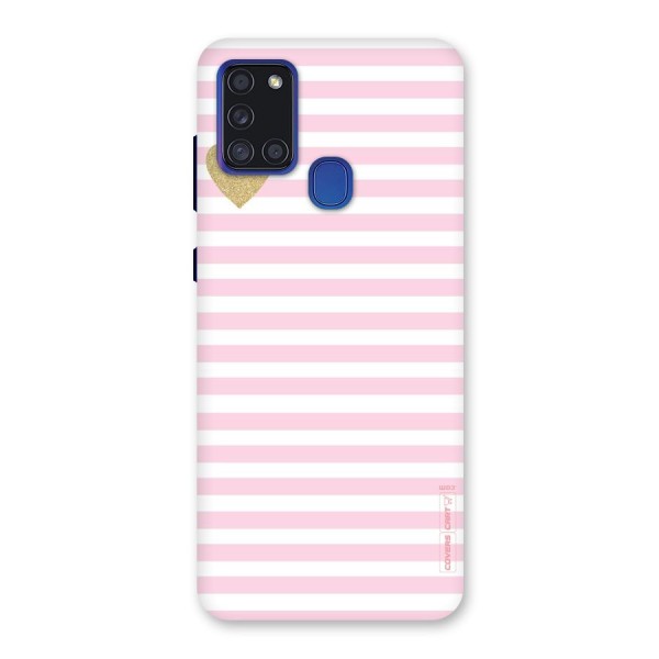 Pink Stripes Back Case for Galaxy A21s
