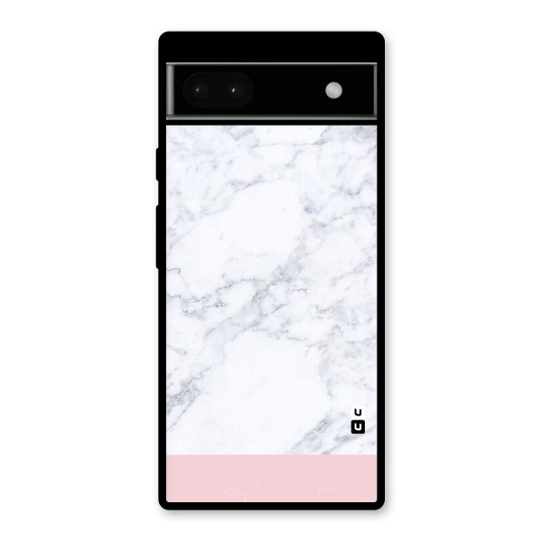 Pink White Merge Marble Glass Back Case for Google Pixel 6a