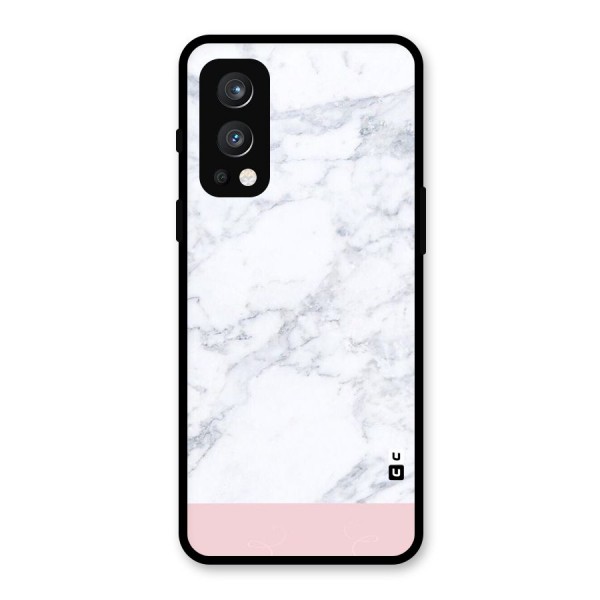 Pink White Merge Marble Glass Back Case for OnePlus Nord 2 5G