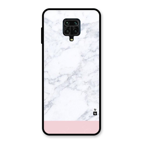 Pink White Merge Marble Glass Back Case for Redmi Note 9 Pro