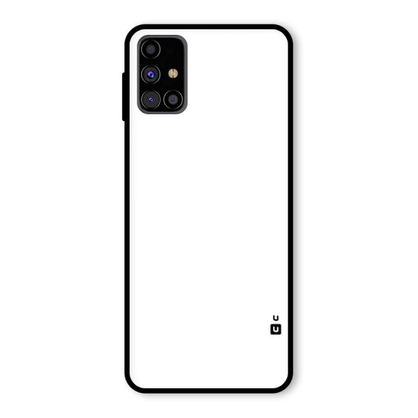 Plain White Glass Back Case for Galaxy M31s