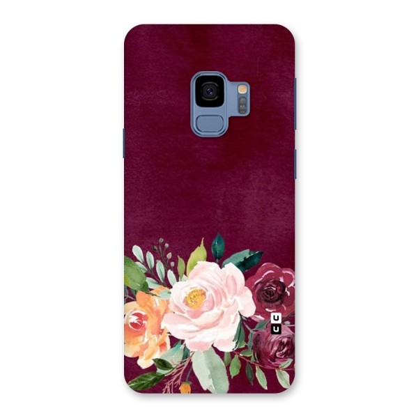 Plum Floral Design Back Case for Galaxy S9