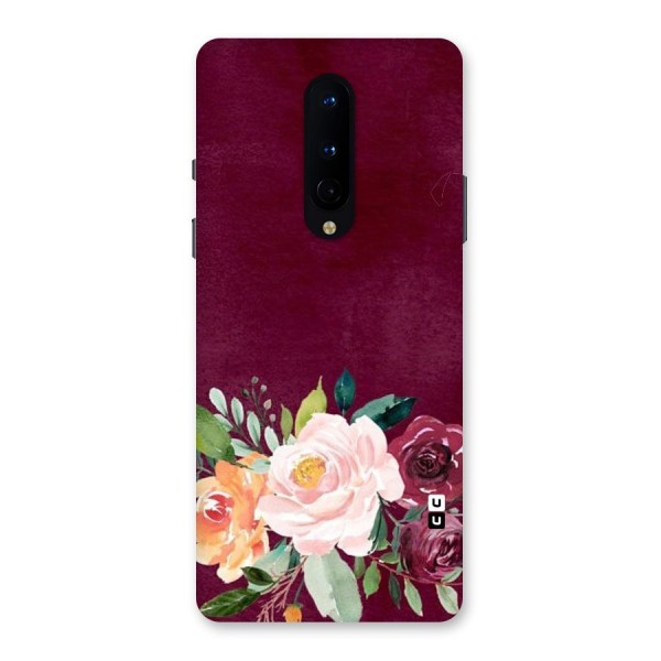 Plum Floral Design Back Case for OnePlus 8