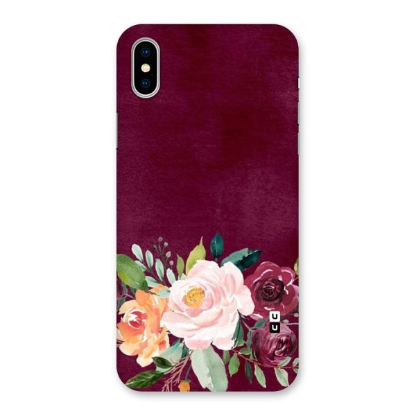 Plum Floral Design Back Case for iPhone X