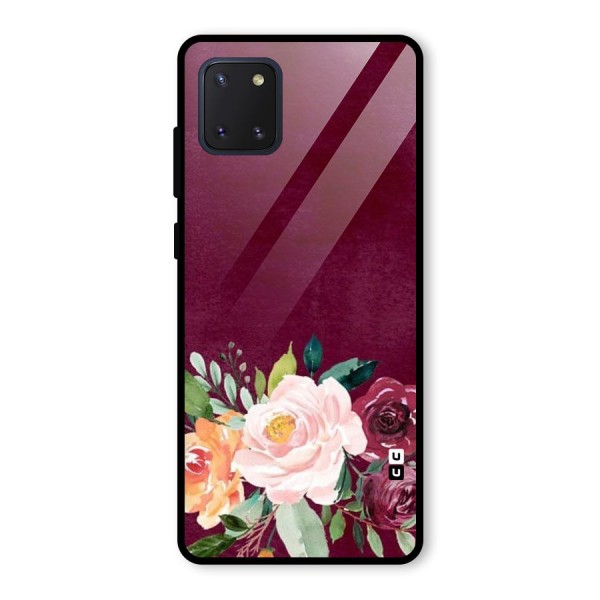Plum Floral Design Glass Back Case for Galaxy Note 10 Lite