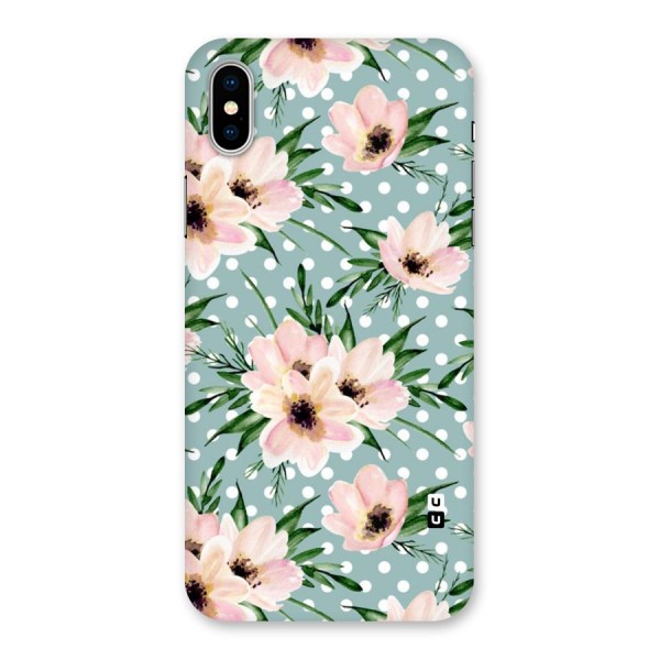 Polka Art Floral Back Case for iPhone X