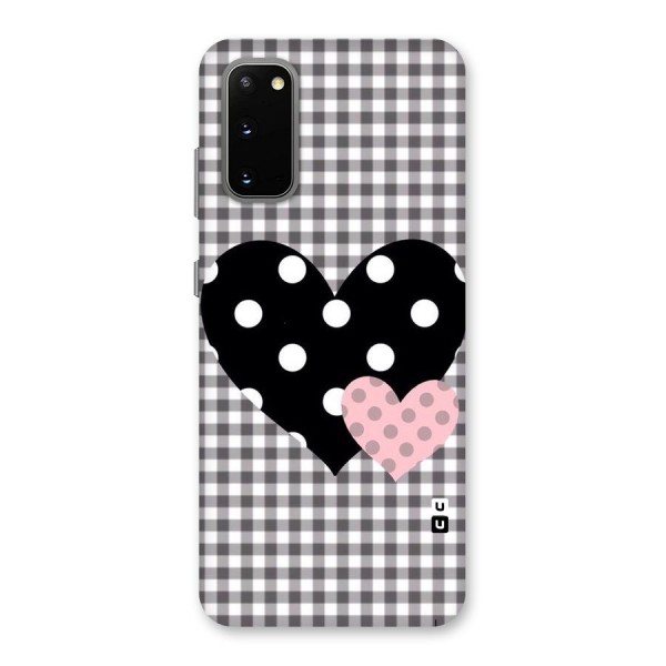 Polka Check Hearts Back Case for Galaxy S20