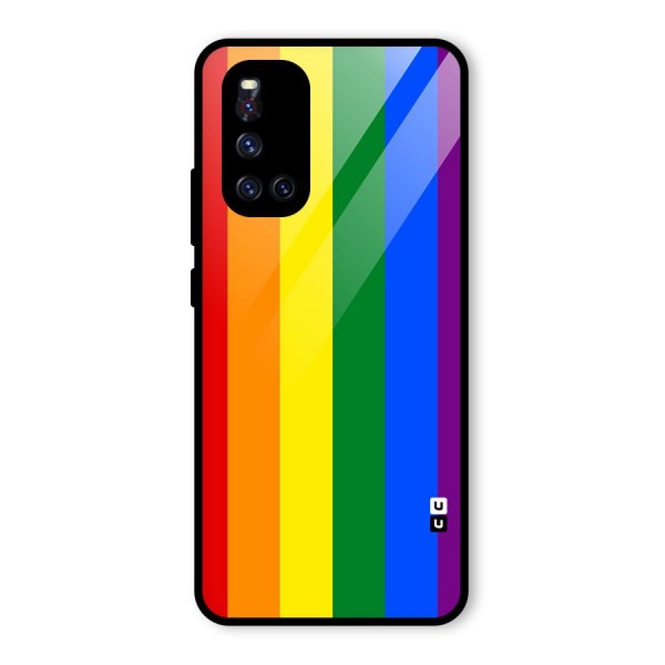 Pride Rainbow Stripes Glass Back Case for Vivo V19