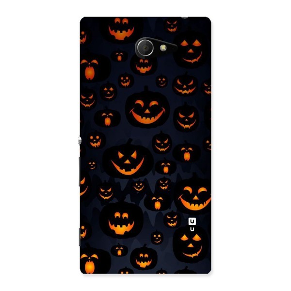 Pumpkin Smile Pattern Back Case for Sony Xperia M2