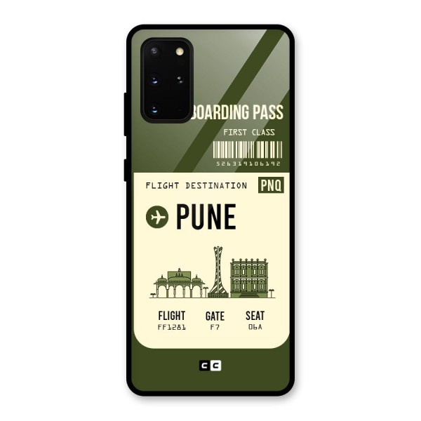 Pune Boarding Pass Glass Back Case for Galaxy S20 Plus
