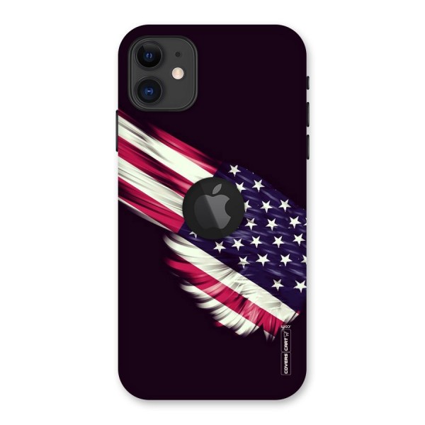 Red And White Stripes Stars Back Case for iPhone 11 Logo Cut