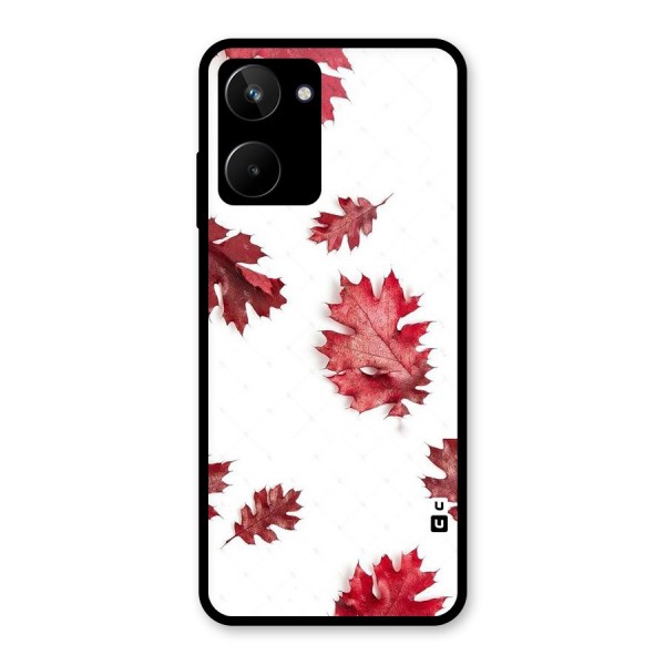 Red Appealing Autumn Leaves Glass Back Case for Realme 10